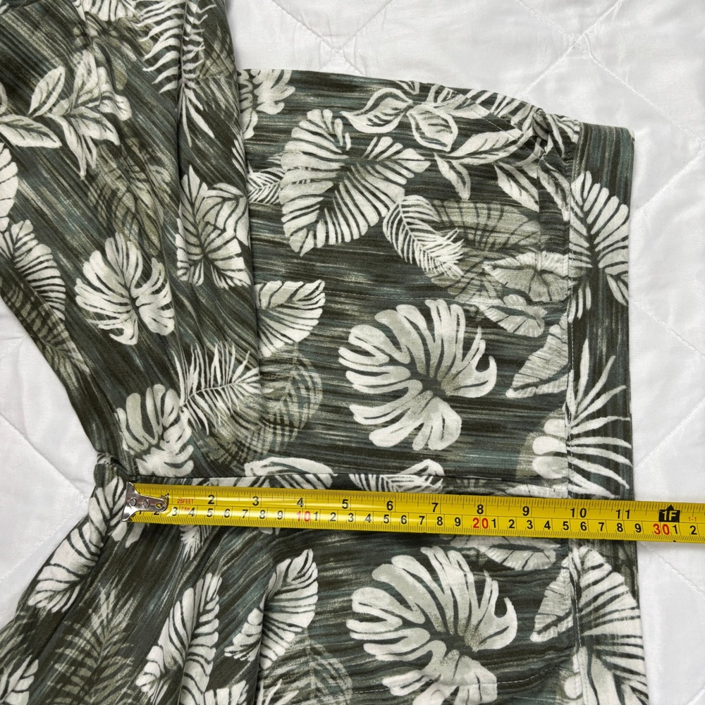D&Co Beach Tropical Palm Leaf Lounge Set Womens M/L Green Capri Pants Pockets - Picture 13 of 16